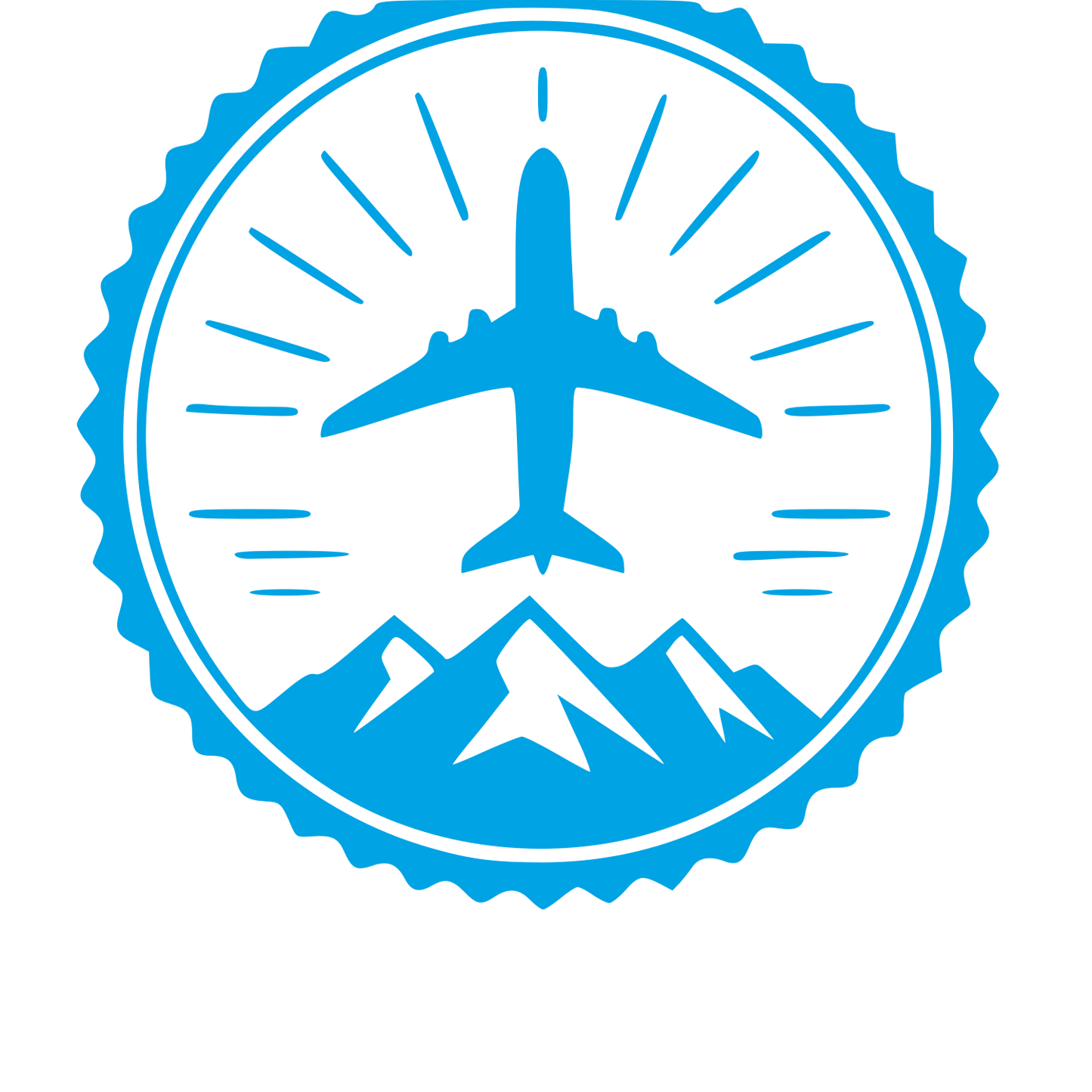 Airplane Mountain Badge Logo #00a3e4