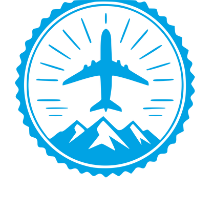 Airplane Mountain Badge Logo #00a3e4