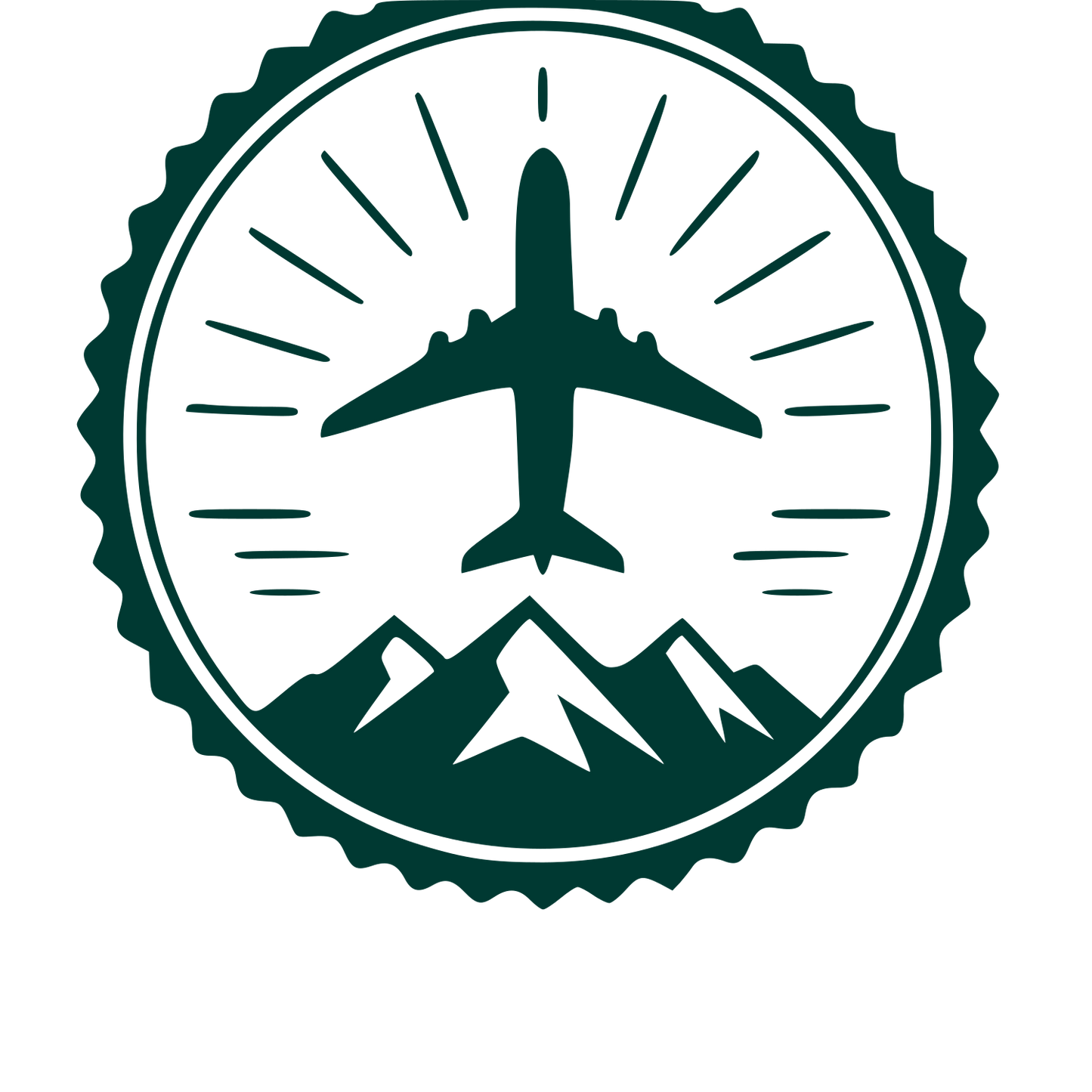 Airplane Mountain Badge Logo #003932