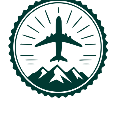 Airplane Mountain Badge Logo #003932