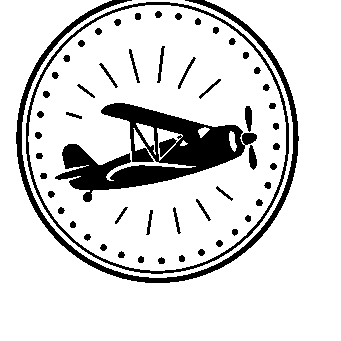 Vintage Biplane Stamp Badge Logo