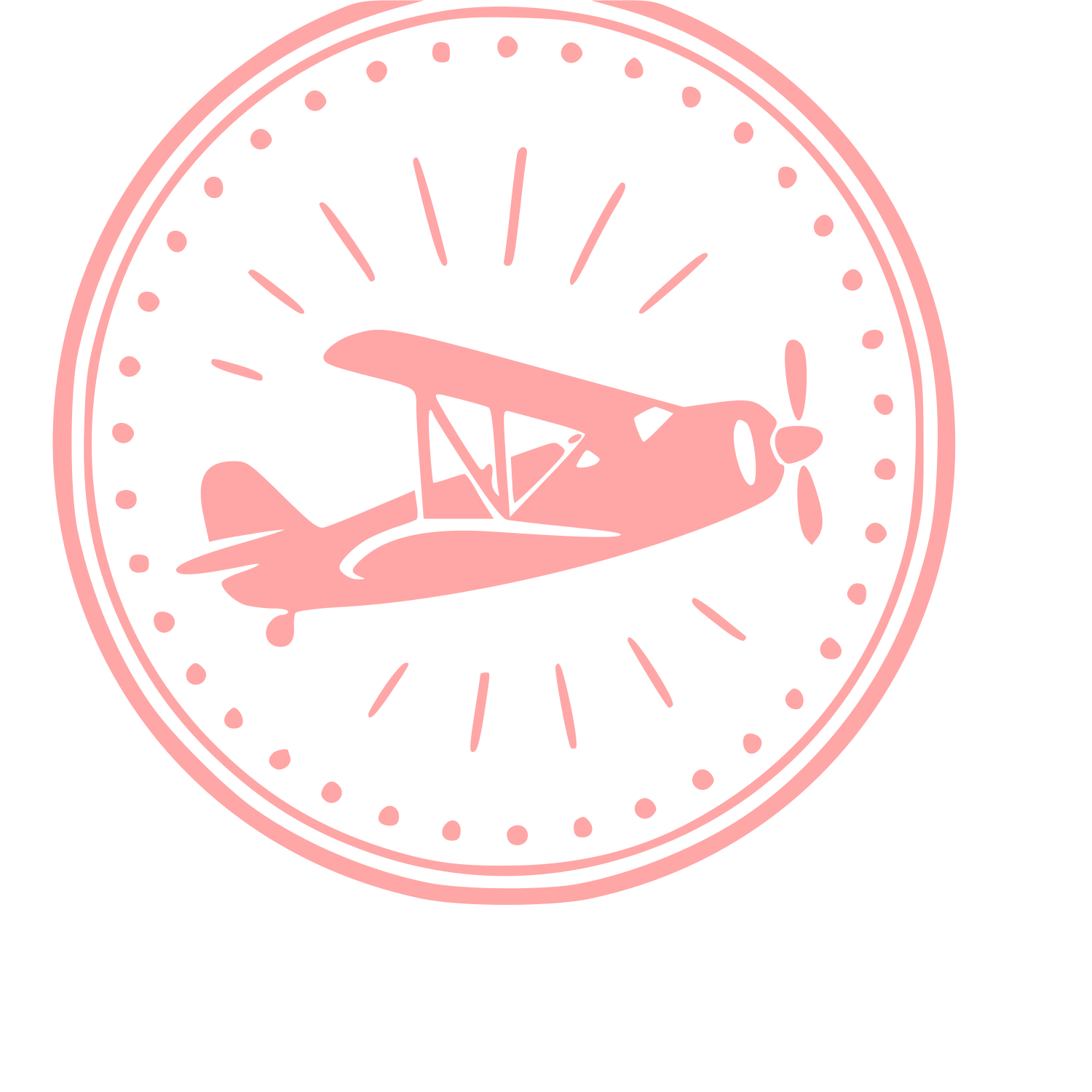 Vintage Biplane Stamp Badge Logo #ffa6a6