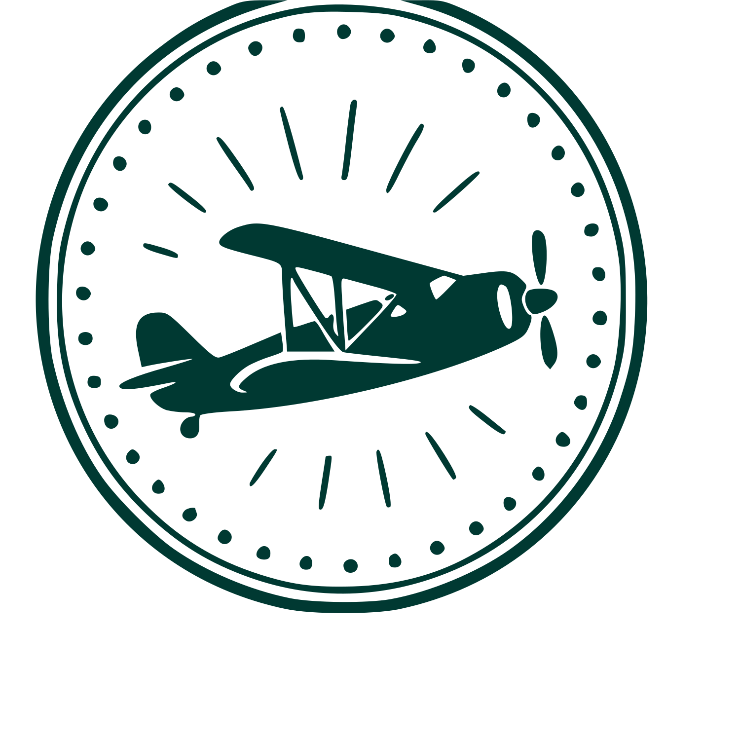Vintage Biplane Stamp Badge Logo #003932