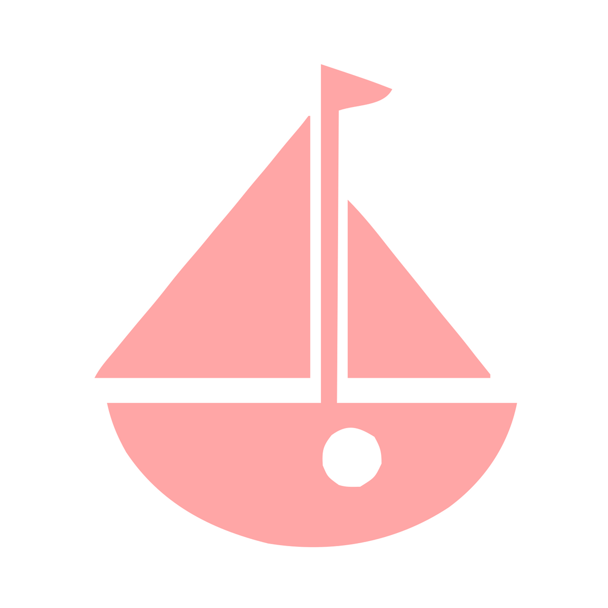 Sailboat with Flag Logo #ffffff/#ffa6a6