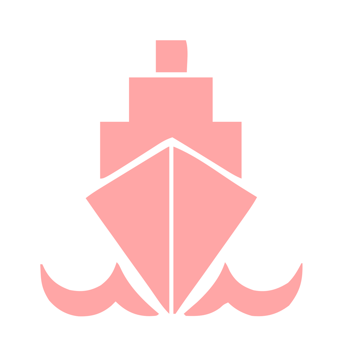 Ship Anchor Emblem Badge #ffffff/#ffa6a6