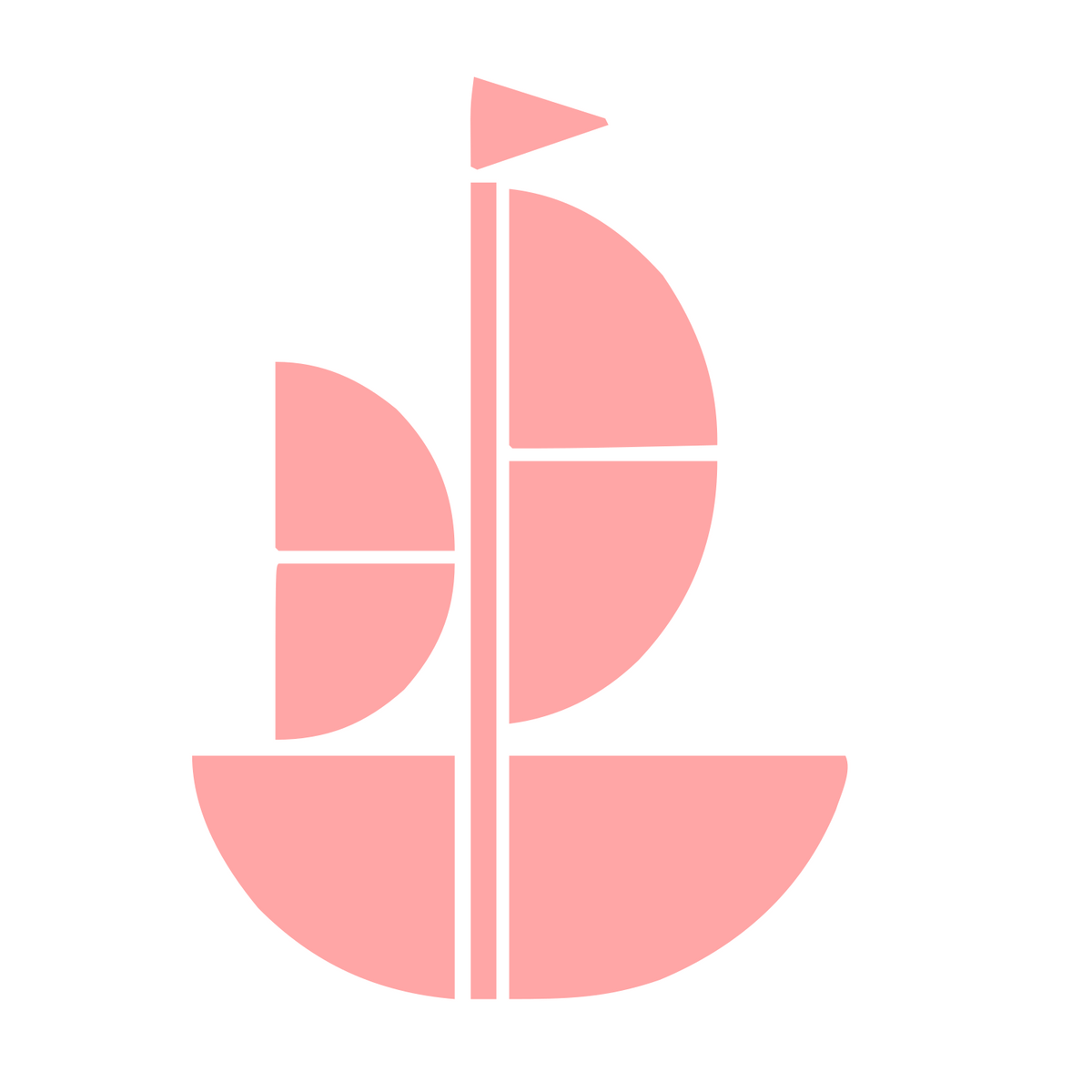 Sailboat Geometric Mark Icon #ffffff/#ffa6a6