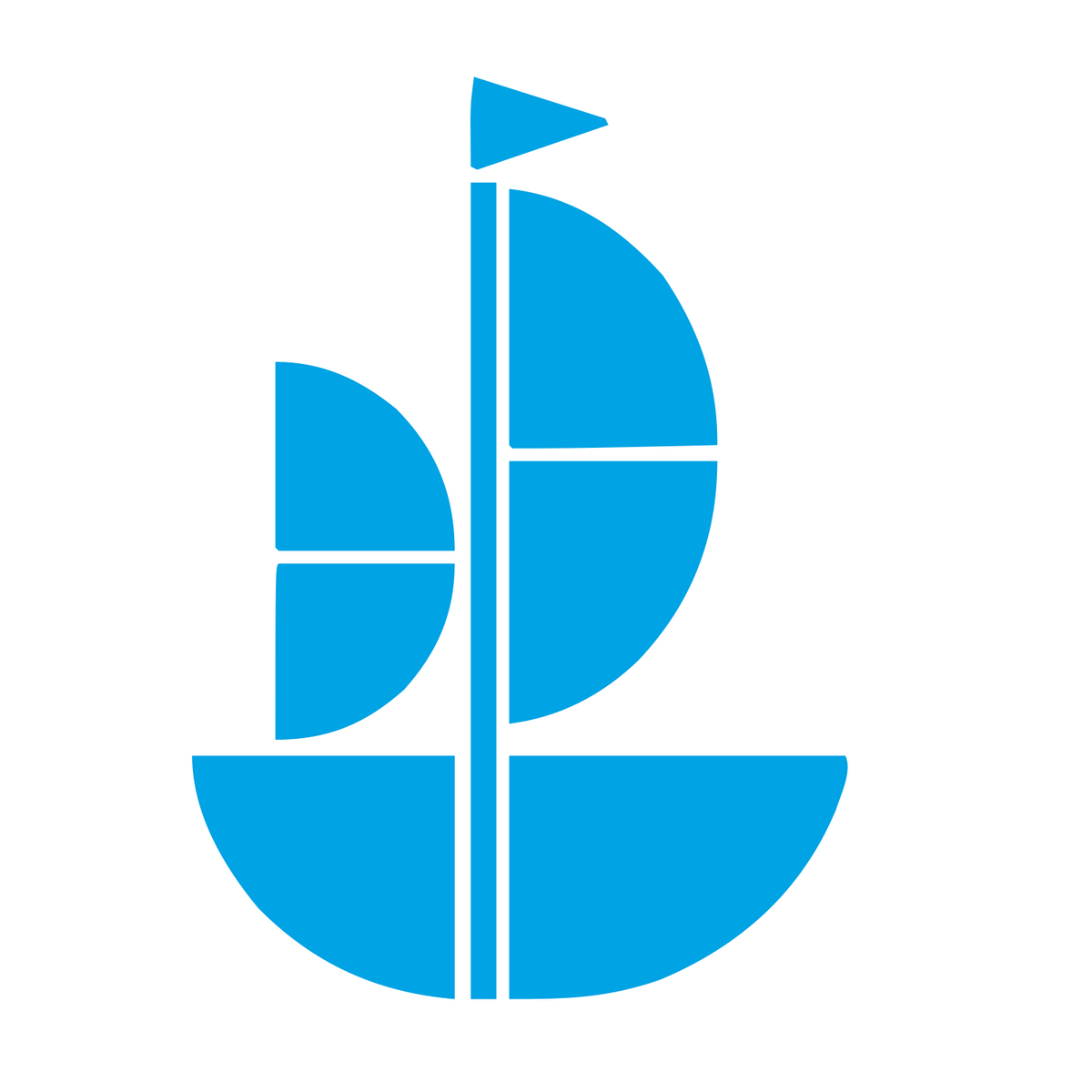 Sailboat Geometric Mark Icon #ffffff/#00a3e4