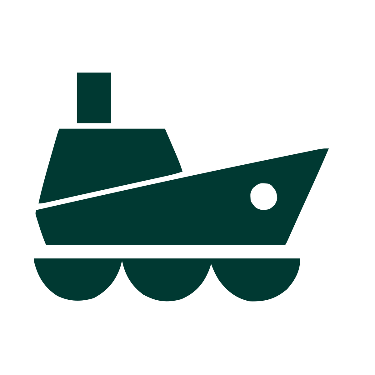 Cargo Ship Emblem Icon #ffffff/#003932