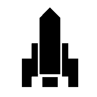 Brutalist Rocket Launch Logo