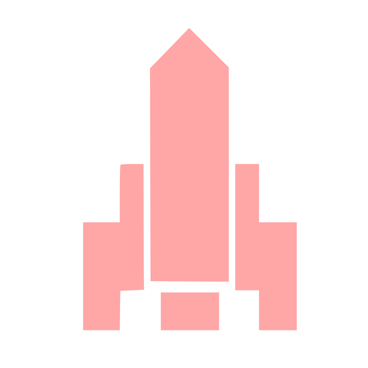 Brutalist Rocket Launch Logo #ffa6a6