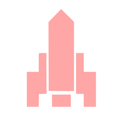 Brutalist Rocket Launch Logo #ffa6a6