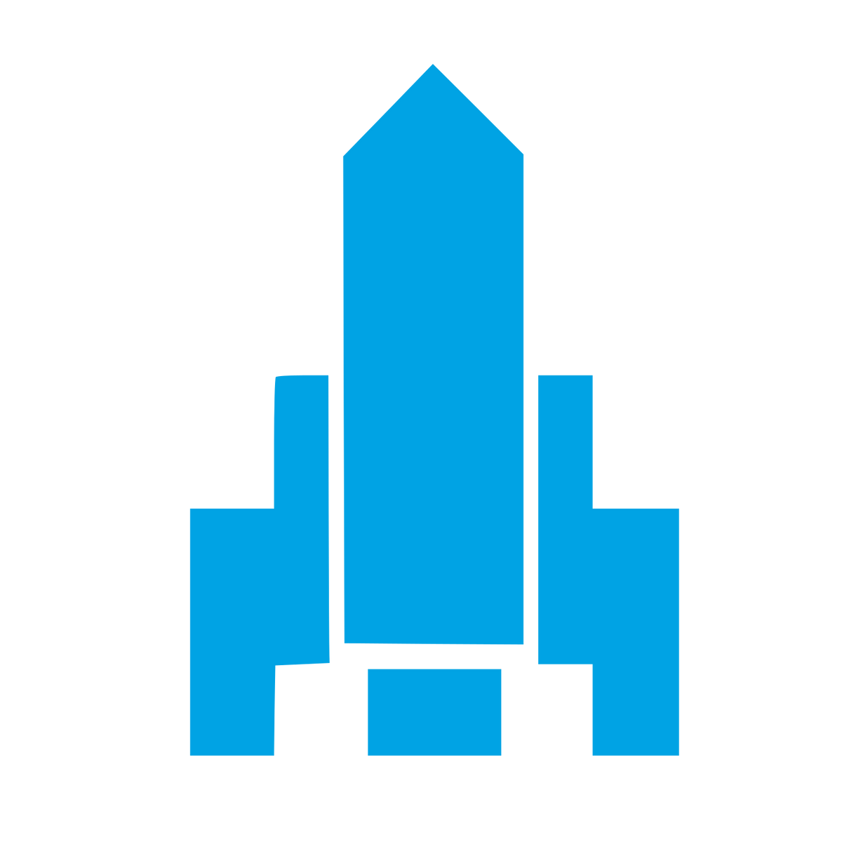 Brutalist Rocket Launch Logo #00a3e4