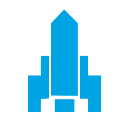 Brutalist Rocket Launch Logo #00a3e4