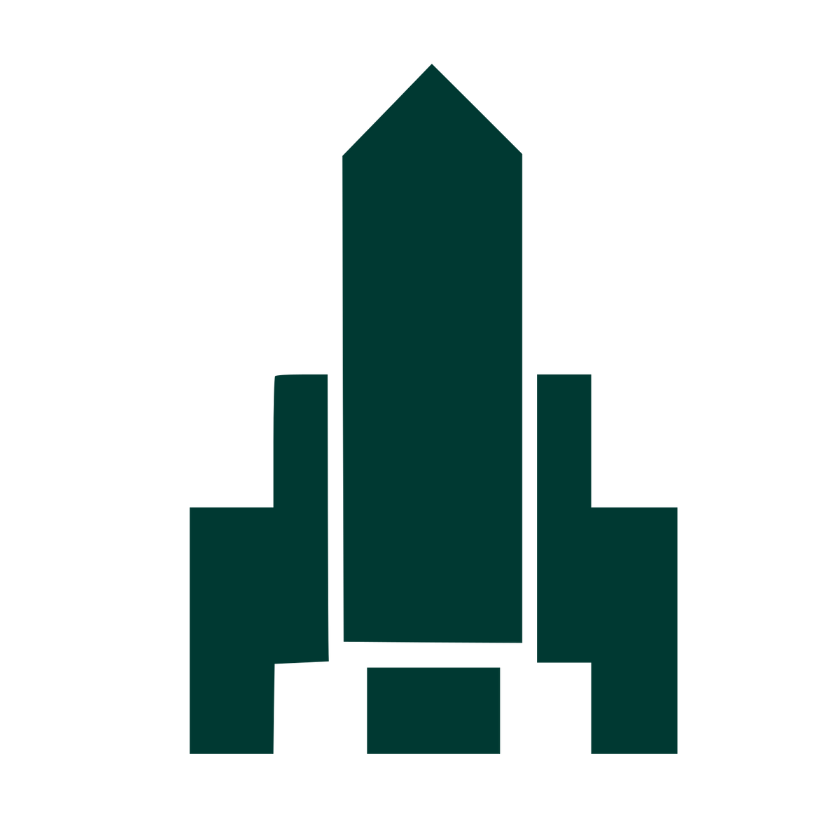 Brutalist Rocket Launch Logo #003932