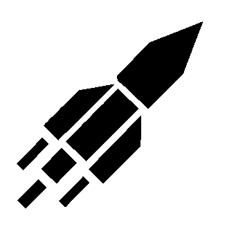 Brutalist Rocket Launch Logo