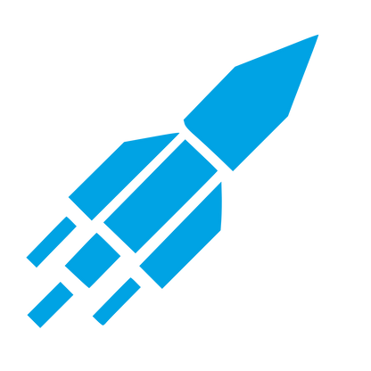 Brutalist Rocket Launch Logo #00a3e4