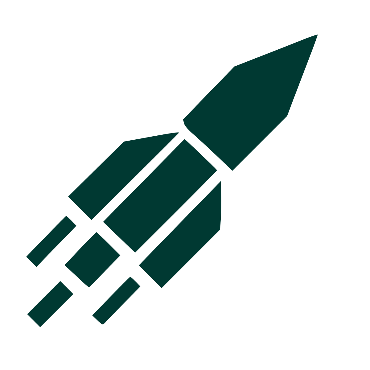Brutalist Rocket Launch Logo #003932