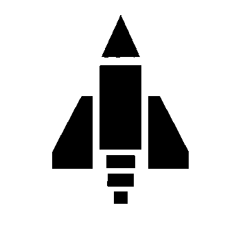 Brutalist Rocket Launch Logo