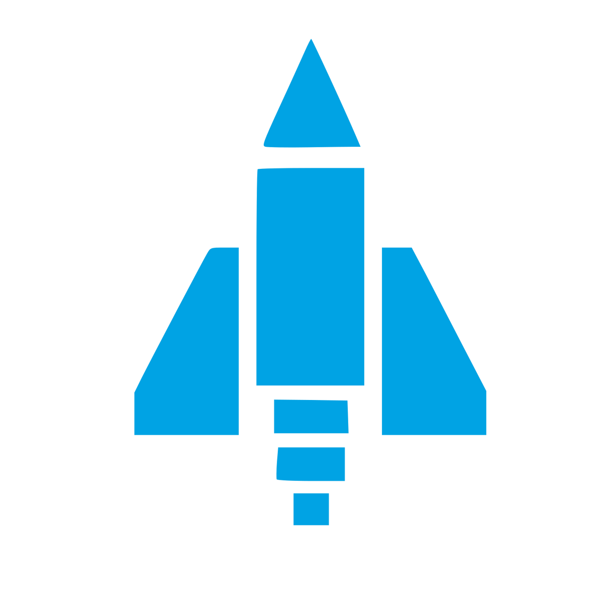 Brutalist Rocket Launch Logo #00a3e4