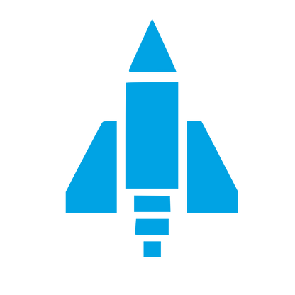 Brutalist Rocket Launch Logo #00a3e4