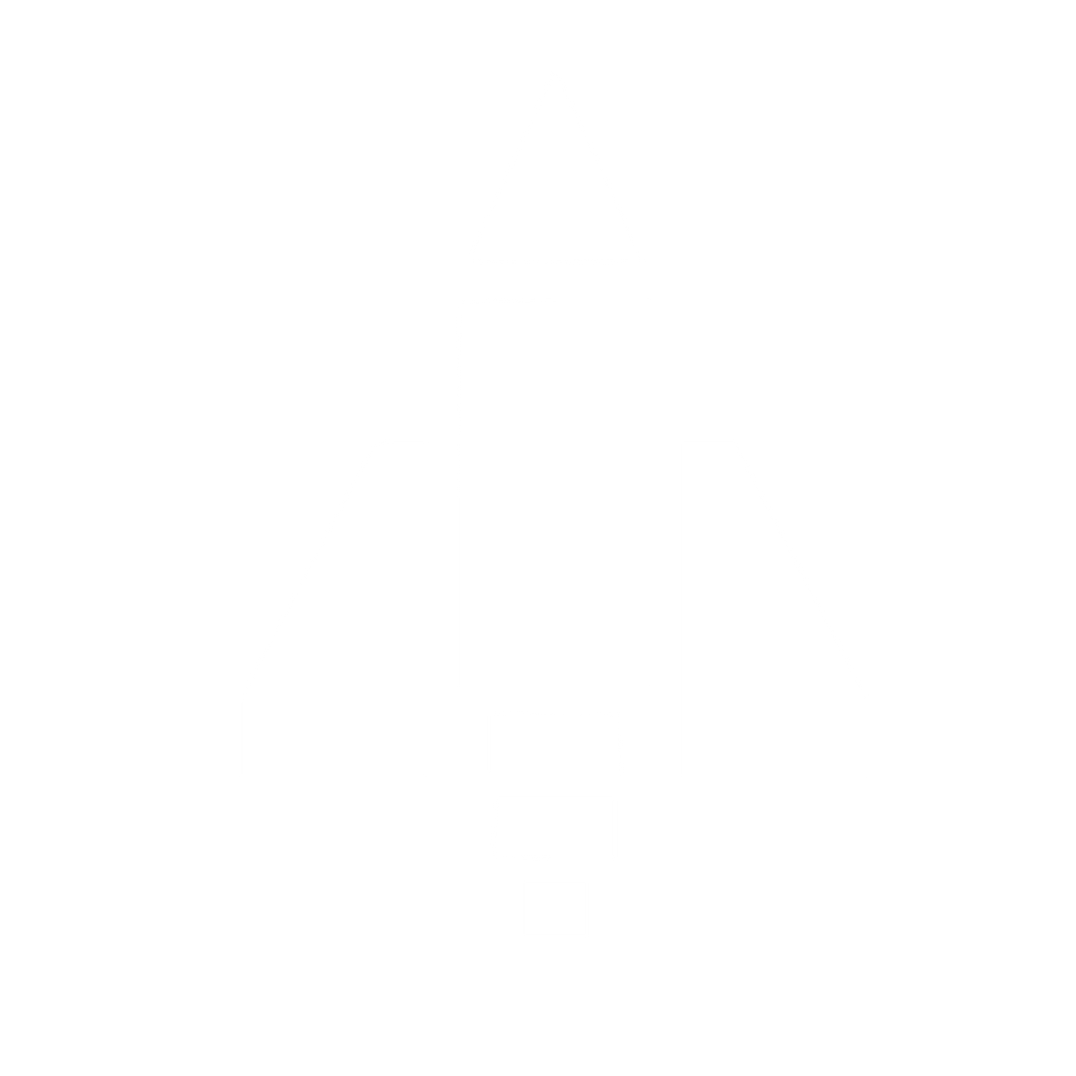 Brutalist Rocket Launch Logo #ffffff