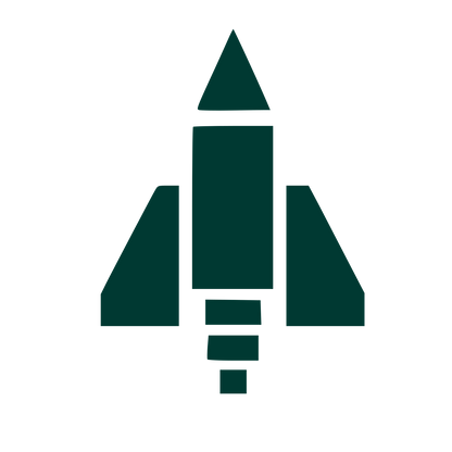 Brutalist Rocket Launch Logo #003932