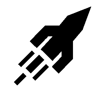 Brutalist Rocket Launch Logo