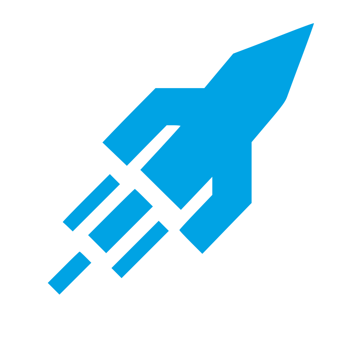 Brutalist Rocket Launch Logo #00a3e4