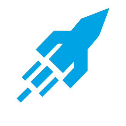 Brutalist Rocket Launch Logo #00a3e4