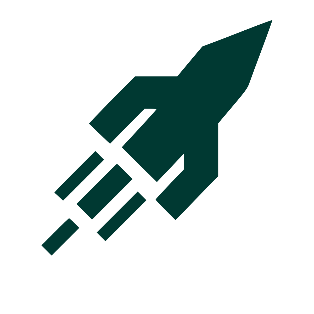 Brutalist Rocket Launch Logo #003932
