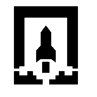 Pixel Rocket Launch Logo