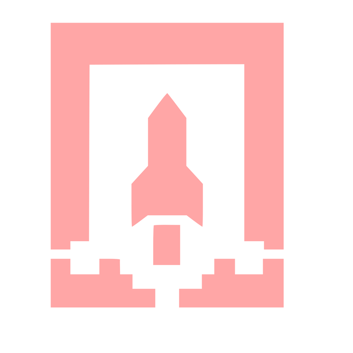 Pixel Rocket Launch Logo #ffa6a6