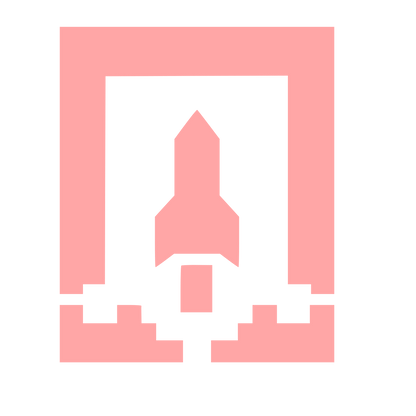 Pixel Rocket Launch Logo #ffa6a6