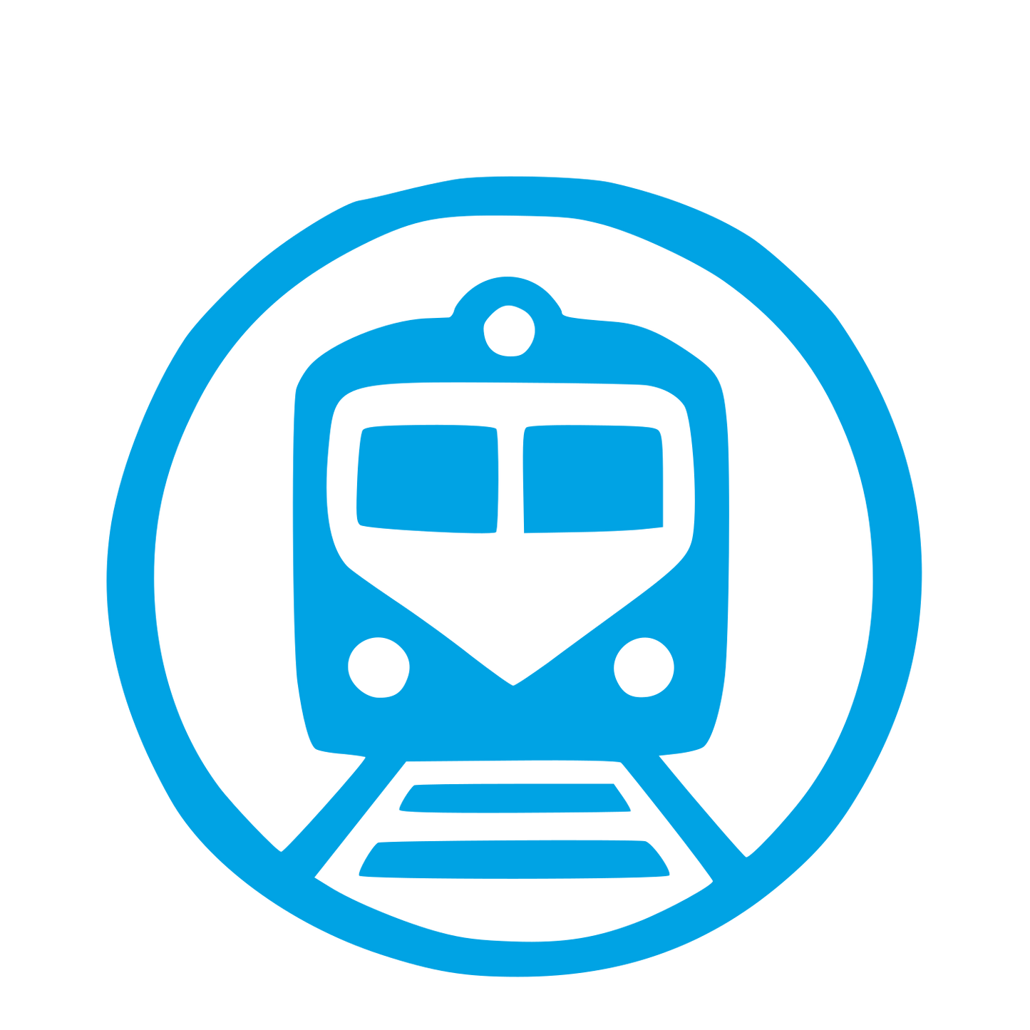 Train Front Circle Logo #00a3e4