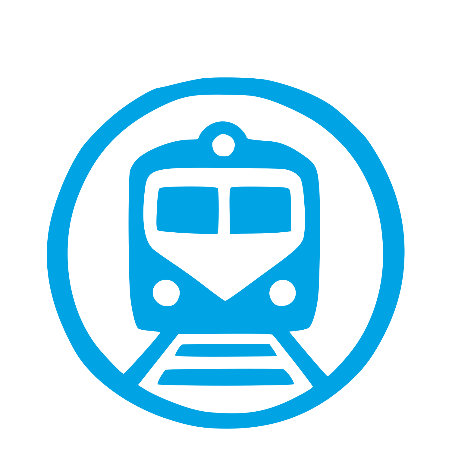 Train Front Circle Logo #00a3e4
