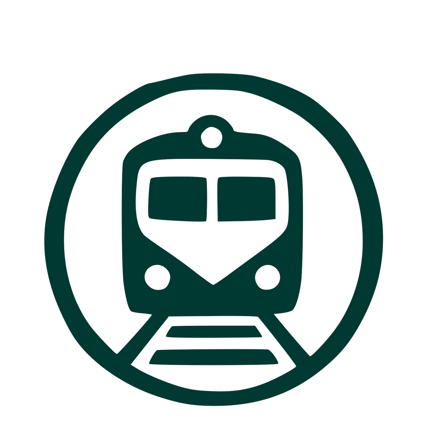 Train Front Circle Logo #003932