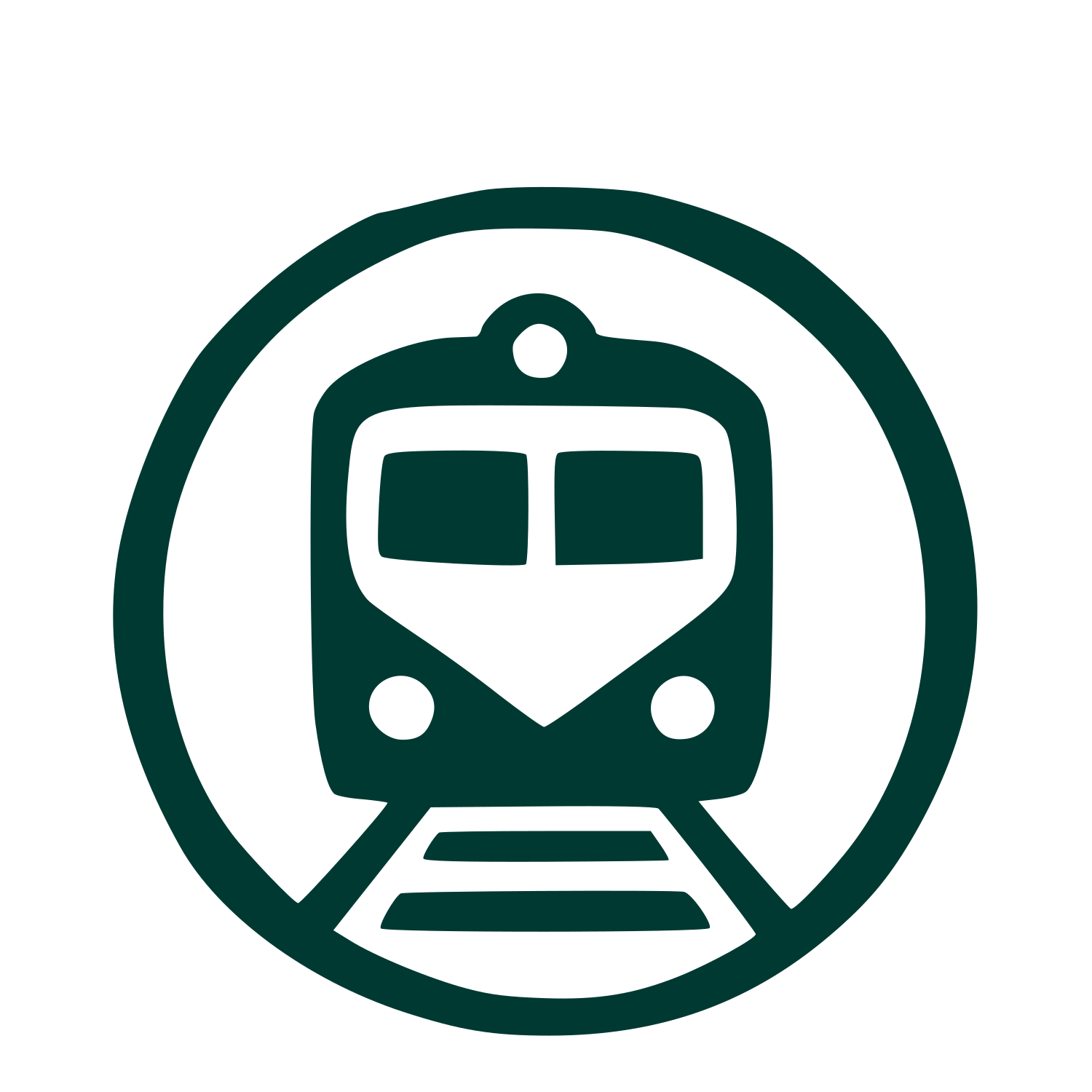 Train Front Circle Logo #003932