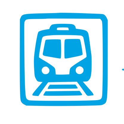 Hand-Drawn Train Logo #00a3e4