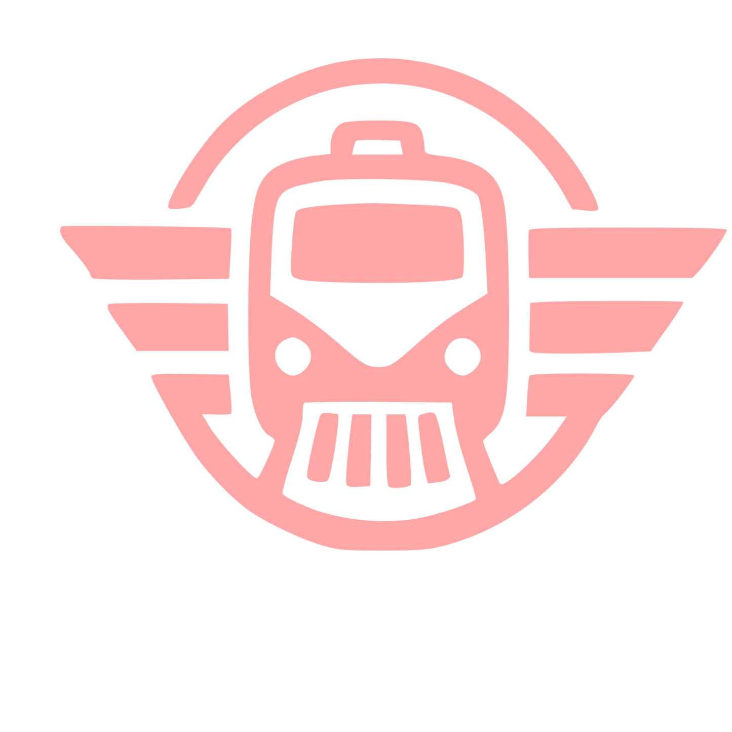 Train Wings Circle Logo #ffa6a6