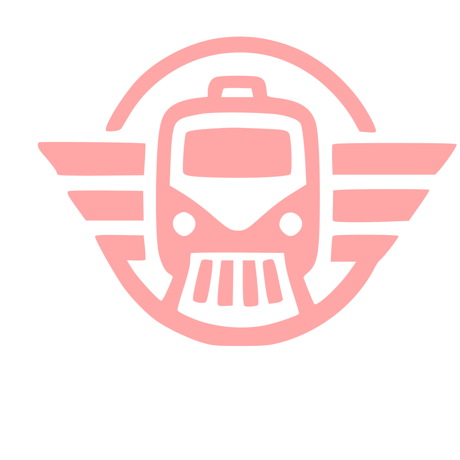 Train Wings Circle Logo #ffa6a6