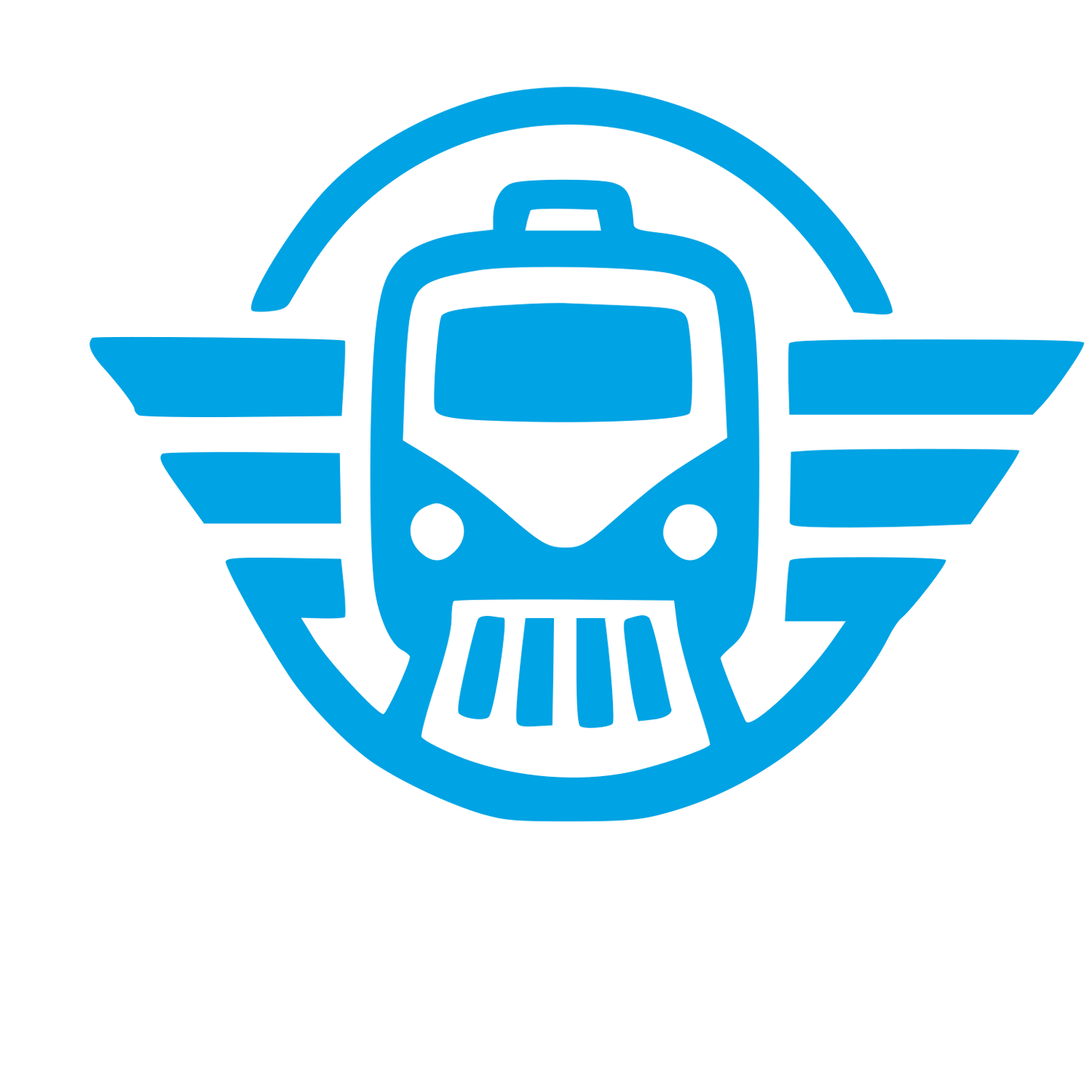 Train Wings Circle Logo #00a3e4