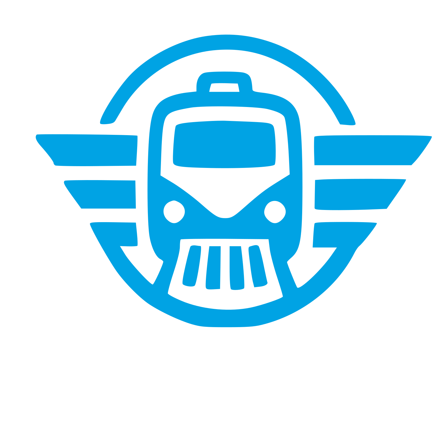 Train Wings Circle Logo #00a3e4