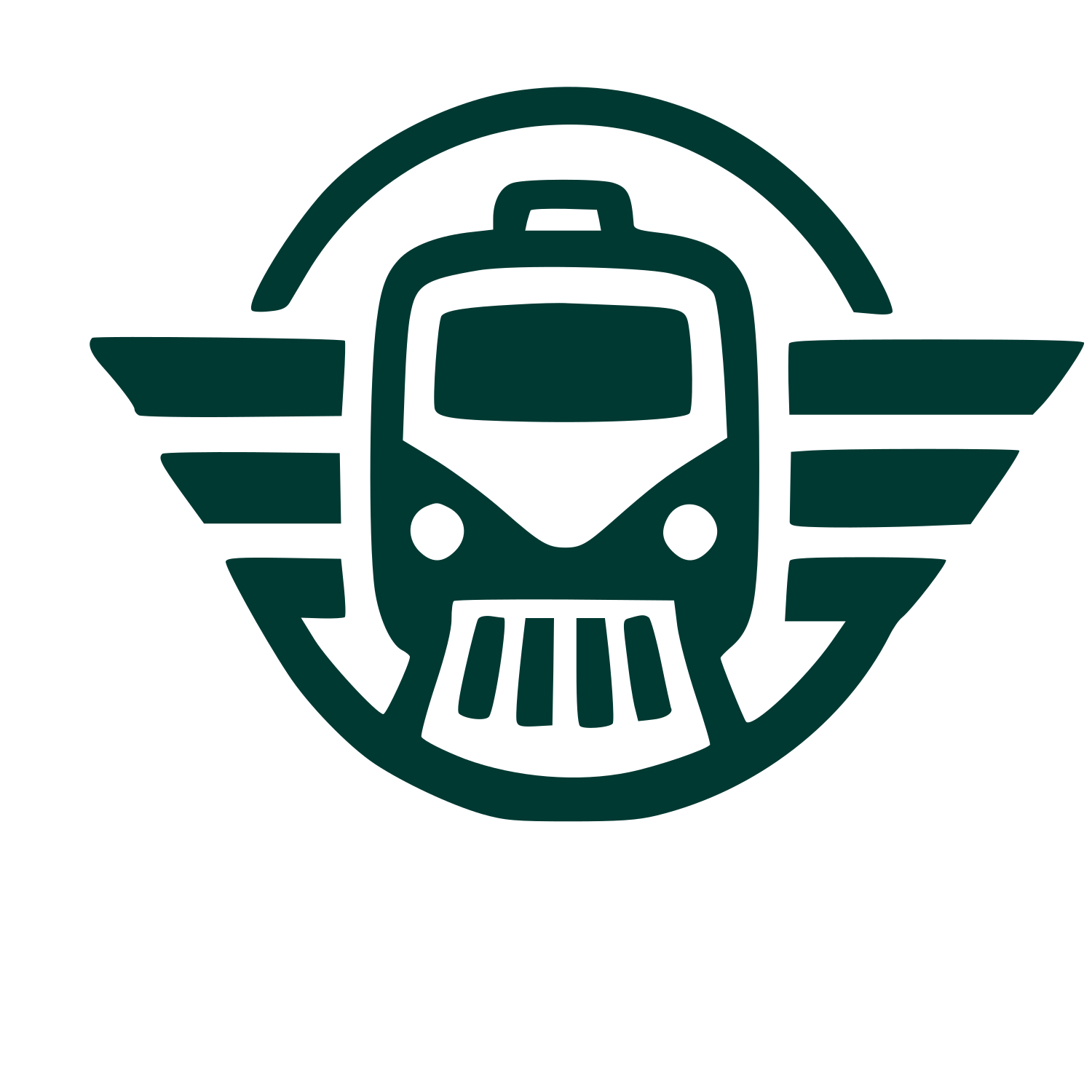 Train Wings Circle Logo #003932