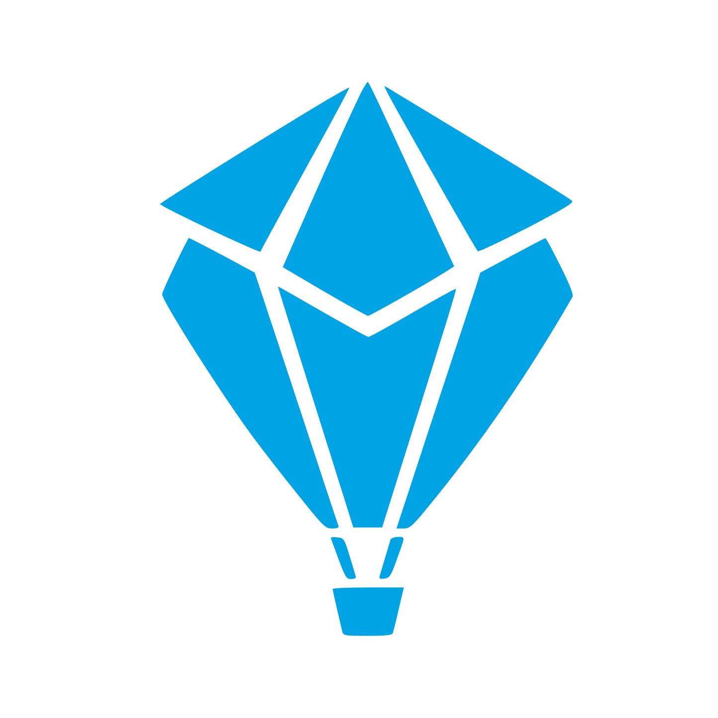 Geometric Hot Air Balloon Logo #00a3e4