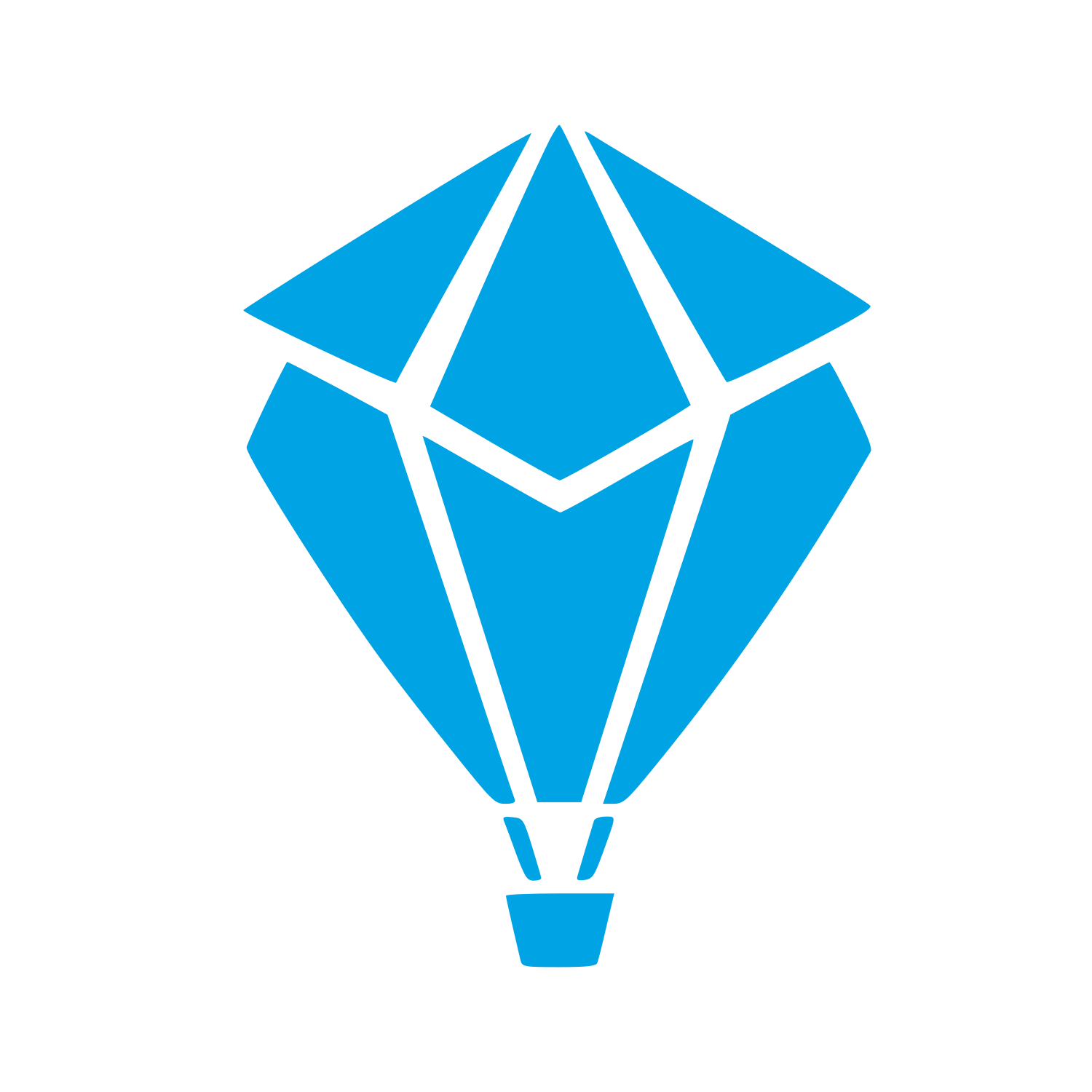 Geometric Hot Air Balloon Logo #00a3e4