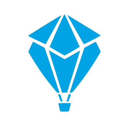 Geometric Hot Air Balloon Logo #00a3e4