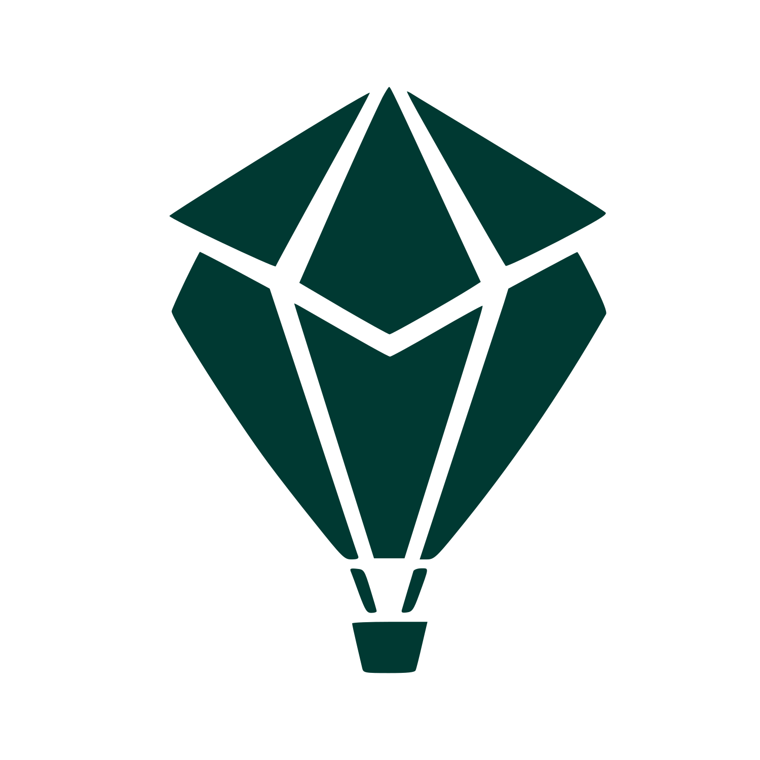 Geometric Hot Air Balloon Logo #003932