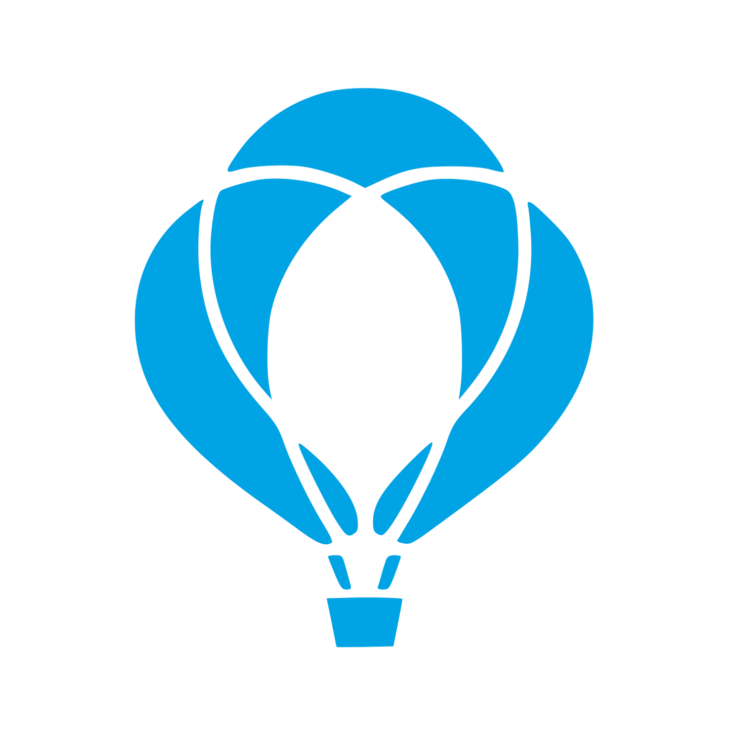 Overlapping Hot Air Balloon Logo #00a3e4