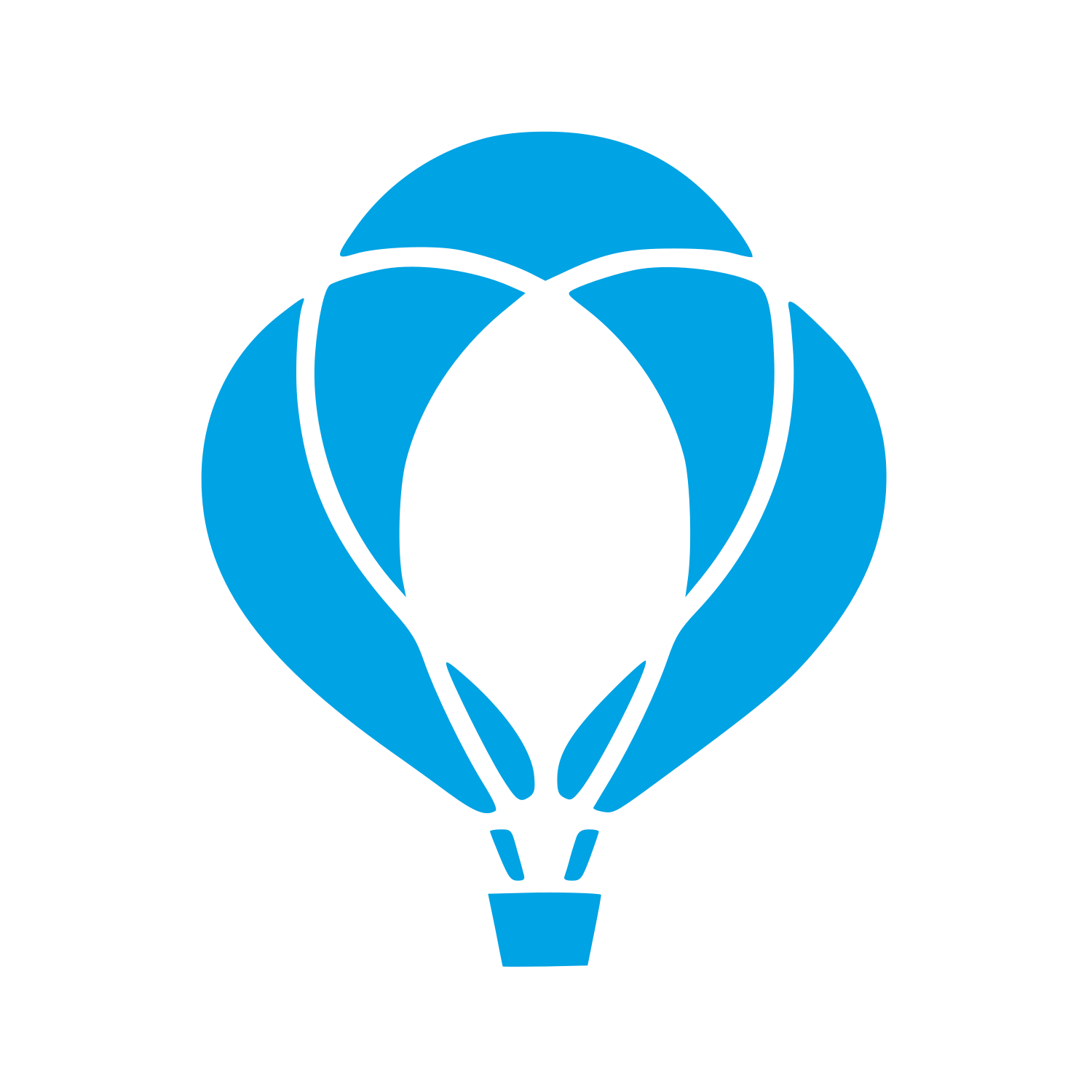 Overlapping Hot Air Balloon Logo #00a3e4