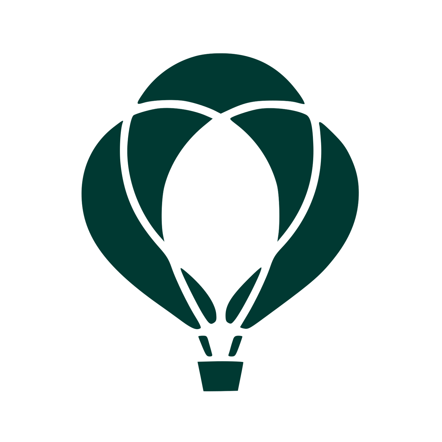 Overlapping Hot Air Balloon Logo #003932